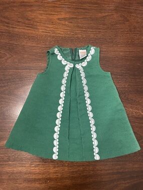 Gymboree Green Sleeveless A-Line Dress with White Trim